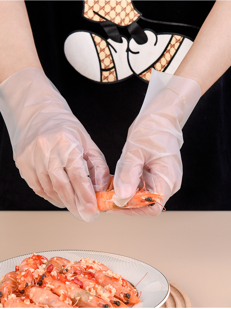 食品级一次性手套加厚厨房家用橡胶乳胶餐饮龙虾手套tpe美容专用