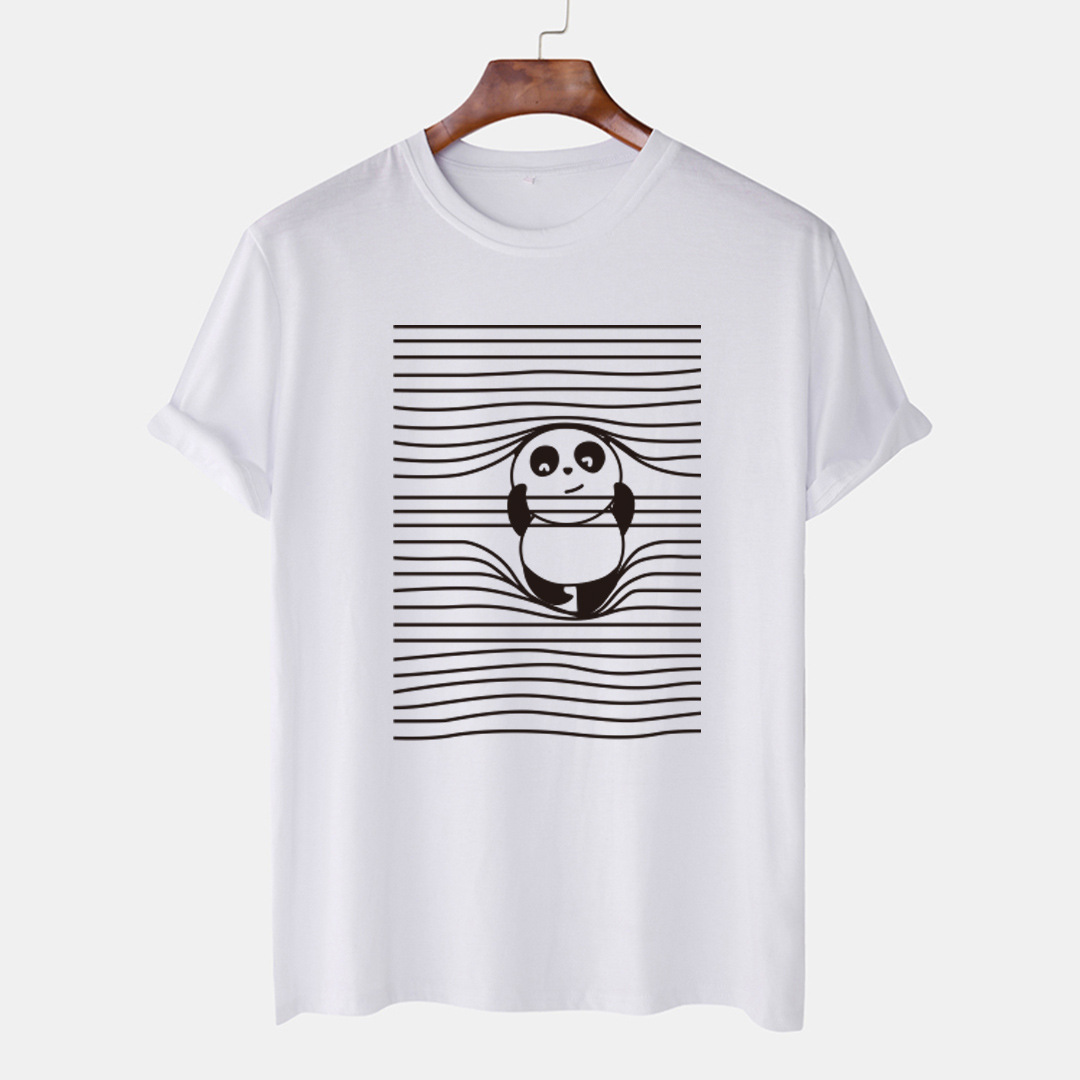 男装夏季潮牌 drew滑板熊猫图案印花圆领纯棉短袖t恤情侣装男女款wwf