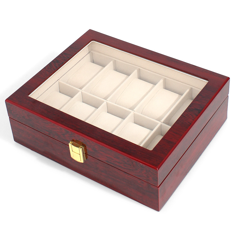 Multi-Position 10-Bit Solid Wood Storage Box Men's Watch Packing Boxes Mechanical Watch Jewelry Box Watch Box Finishing Box