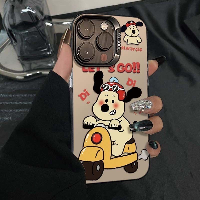 小狗摩托适用iPhone17手机壳苹果16高级15/14卡通13设计12/11防摔
