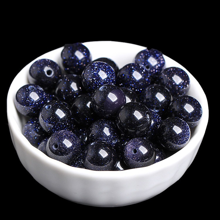 星空蓝砂石散珠子半成品diy水晶手工串珠编织手链女饰品 材料配件
