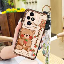 新款适用华为mate40rs保时捷手机壳带挂绳mate50/60pro秒变款爱心立体