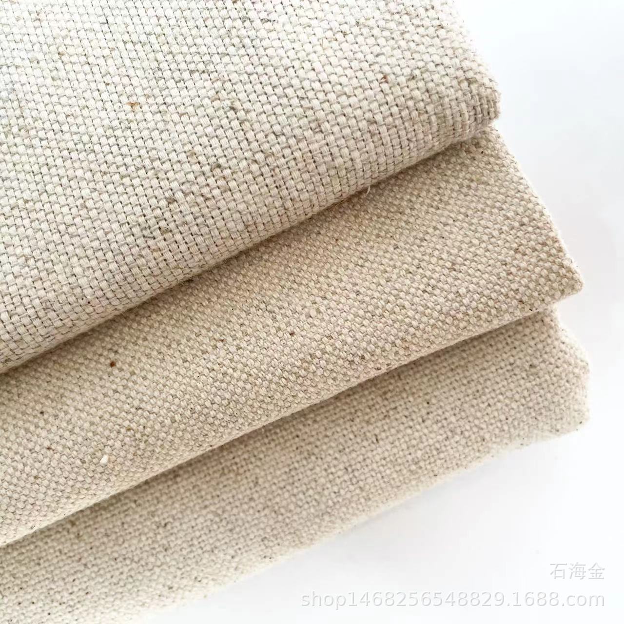 棉麻布 坯布家纺家居抱枕工艺品麻布 原色粗麻 亚麻 鞋材箱包面料