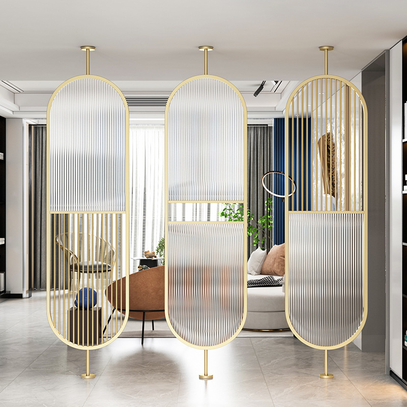 现代简约屏风隔断墙客厅高端长虹玻璃玄关折叠移动办公室房间