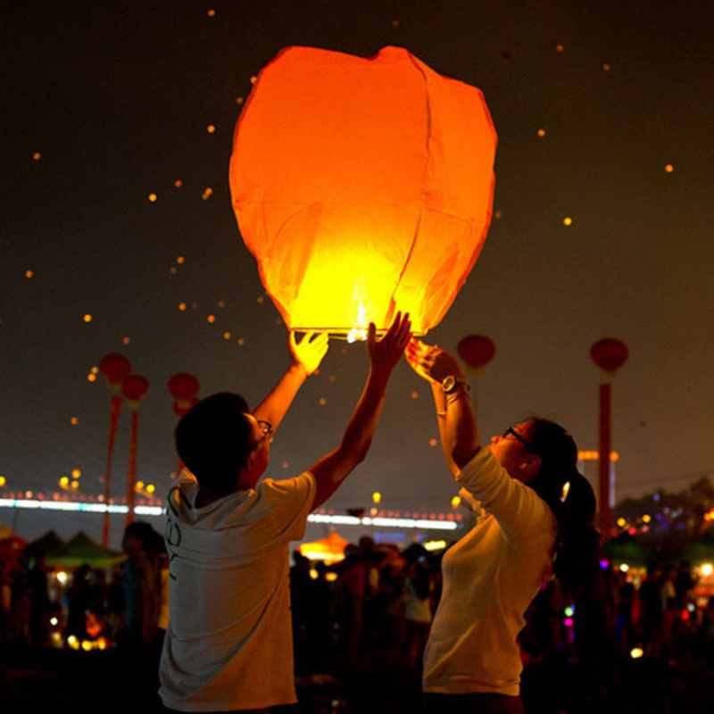 孔明灯厂家批发七夕情人节情侣表白许愿灯阻燃安全型元宵祈福天灯