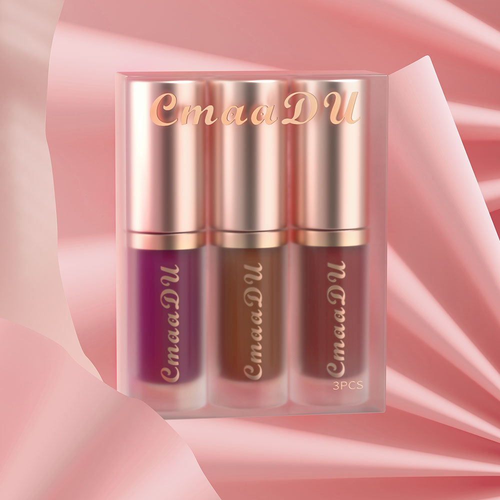 Pay Attention to View! Link Disclaimer-Foreign Trade Exclusive: Cmaadu 3 Pack Lipstick Matte Velvet Lip Gloss