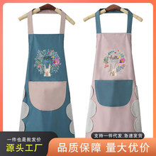 新款防水围裙加厚PVC家用厨房女时尚简约韩版做饭工作服男女围腰