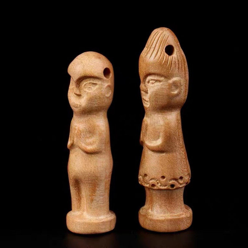 桃木人男女款无漆木雕桃木人偶人像挂件婴儿产品diy配饰雕刻小件
