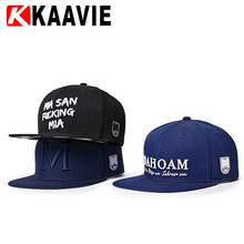 夏季韩版字母棒球帽嘻哈街舞平沿帽定做大头平板帽logo来图定制
