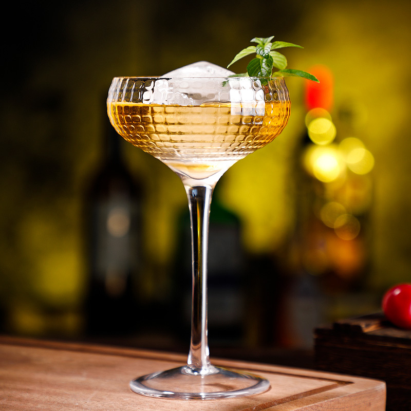 鸡尾酒杯方纹碟形杯花纹香槟杯宽口杯高脚杯创意塔杯玛格丽特杯