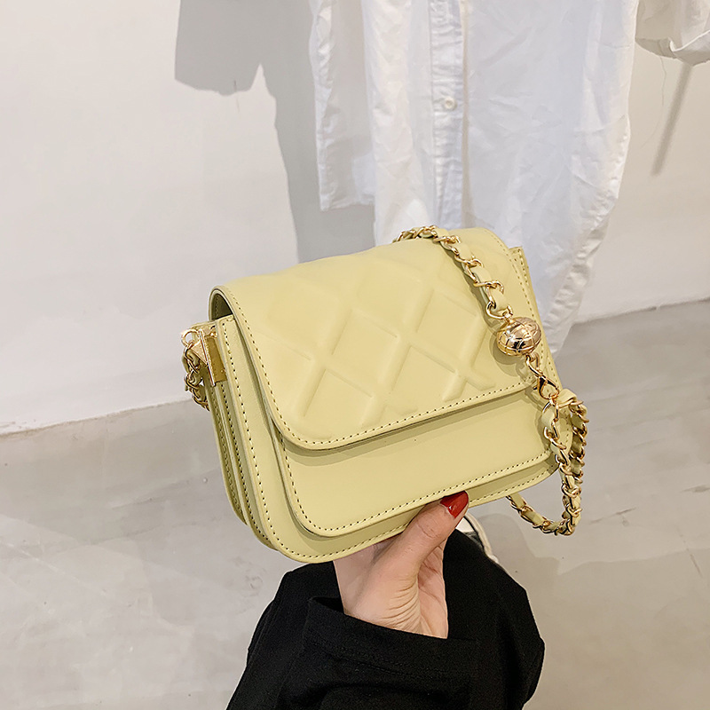 Rhombus Chain Small Bag for Women 2022 New Fashion Shoulder Crossbody Small Bag High Sense Small Golden Balls Messenger Bag