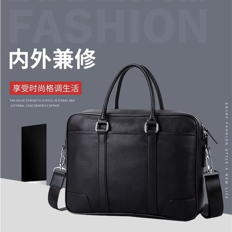 New Business Commute Men's Handbag Multifunctional Briefcase High Quality PU Leather File Bag Shoulder Messenger Bag