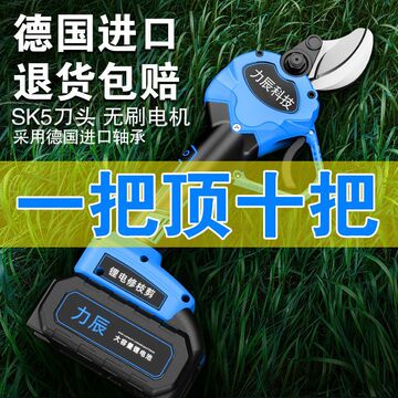 力辰科技电动剪刀锂电修枝剪充电式果树粗枝剪园林树枝强力电剪子