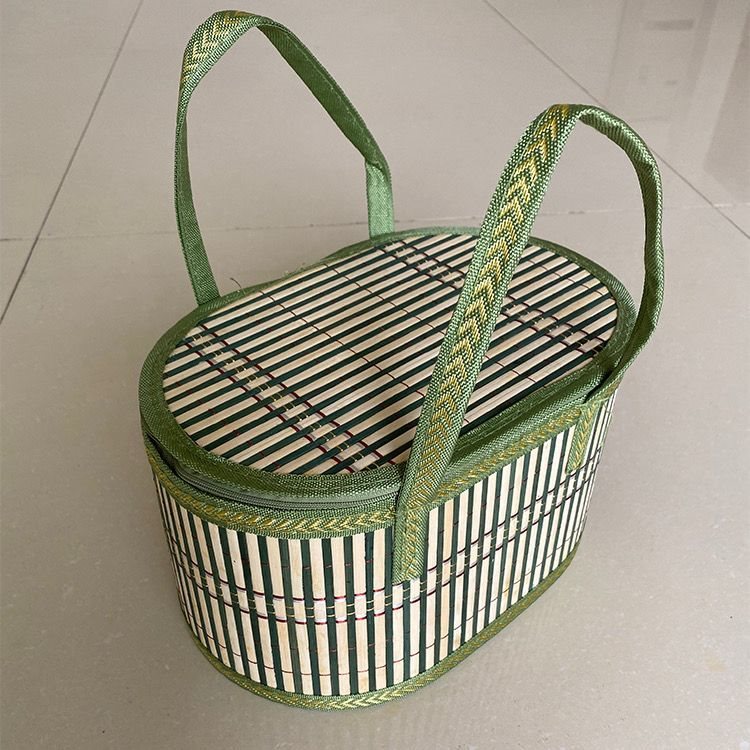 折叠竹篮手工艺竹编竹篮鸡蛋竹篮收纳筐年货礼品篮5至7斤装-阿里巴巴