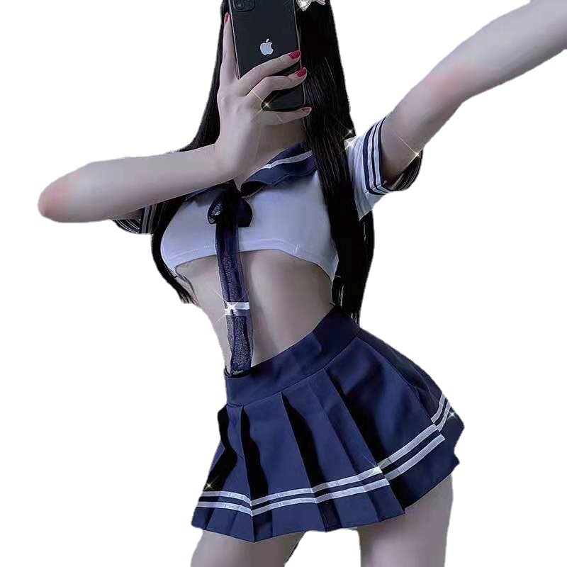 夏季jk可爱学生装情趣内衣日系女制服诱惑角色扮演激情免脱套装