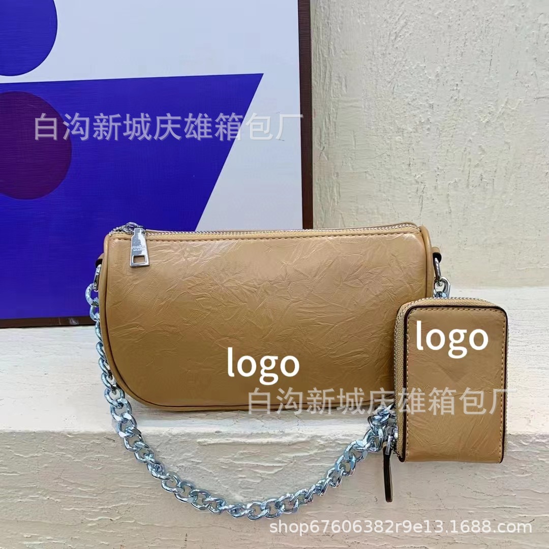 Bag 2023 New Ins Fashion All-Matching Handbag Simple Shoulder Underarm Bag Korean Style Two-Piece French Stick