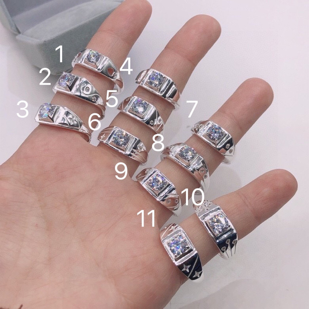 宝俊银饰 足银990 时尚锆石光面男士戒指 时尚韩版一件代发-阿里巴巴