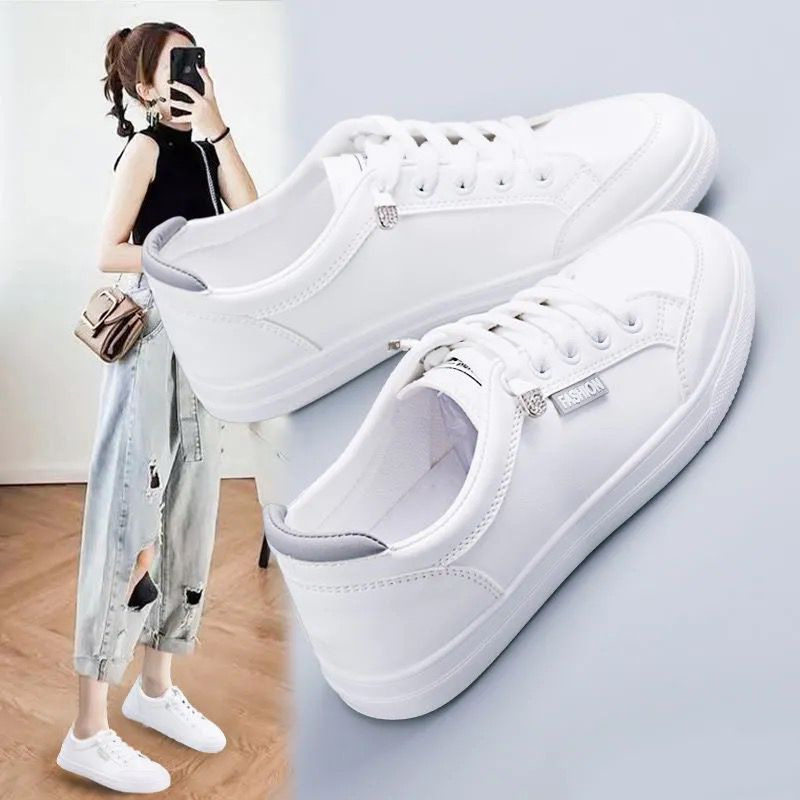 White Shoes Women's Breathable Casual Flat Shoes for Spring and Summer 2023 New All-Matching Women's Shoes Korean Style Mesh Surface