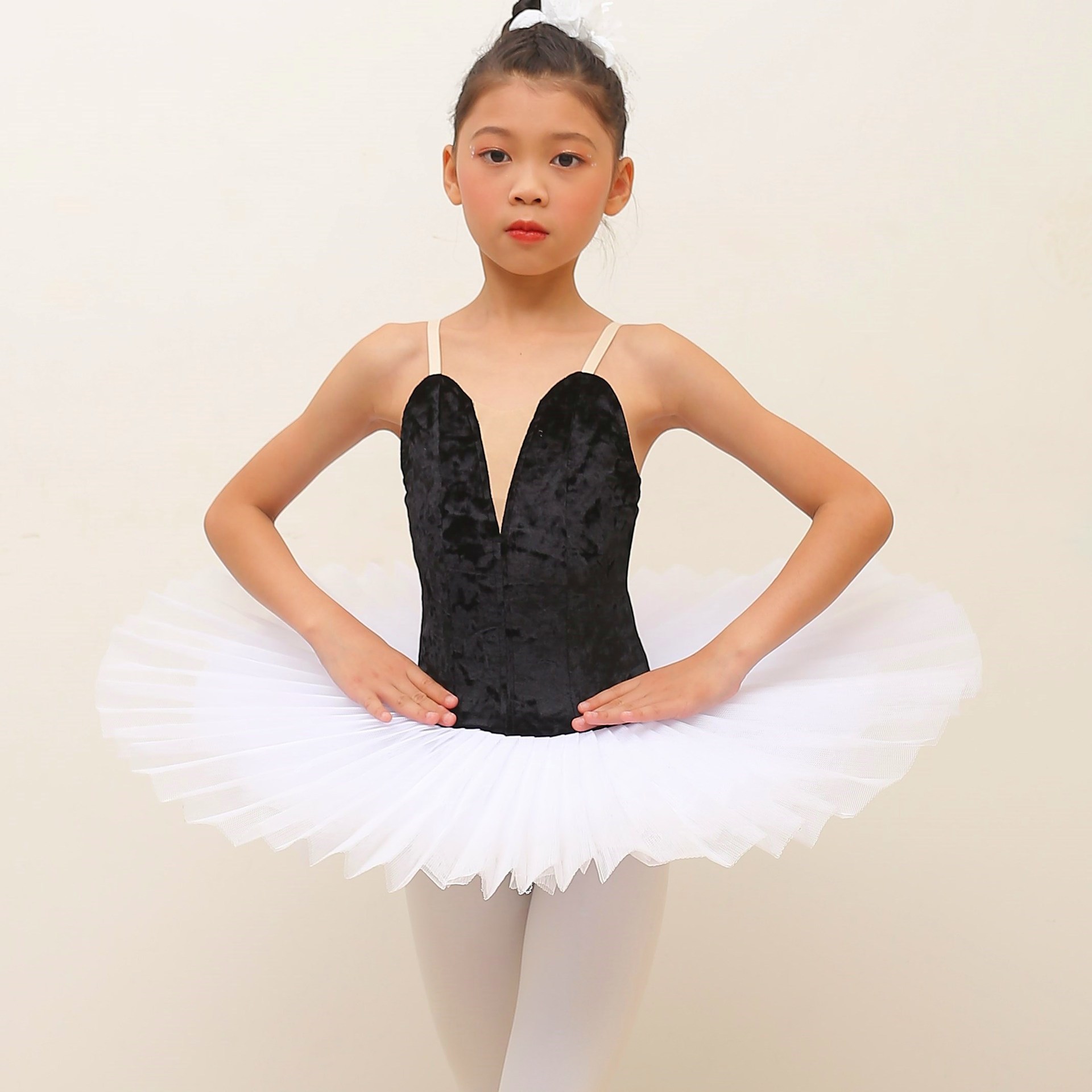 芭蕾舞裙小天鹅舞蹈演出服绒布幼女童吊带tutu裙公主裙表演练功服