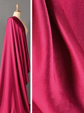 火龙果色双面仿醋酸绒缎面料 丝光抗皱柔软旗袍裙子衬衫上衣布料