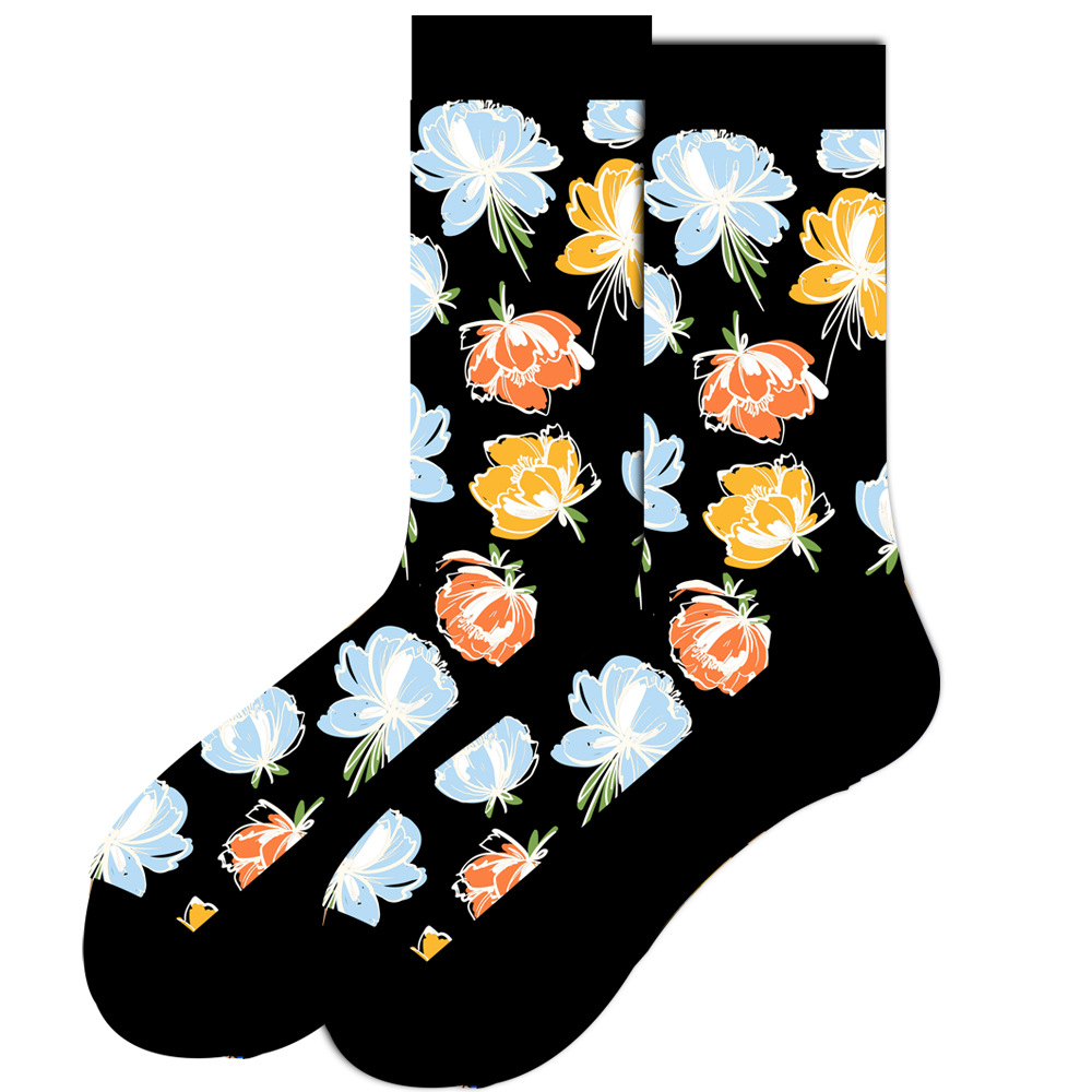 New Amazon Geometric Trendy Socks Animal Socks Creative Men's Socks Police Tube Socks Flower Women's Socks