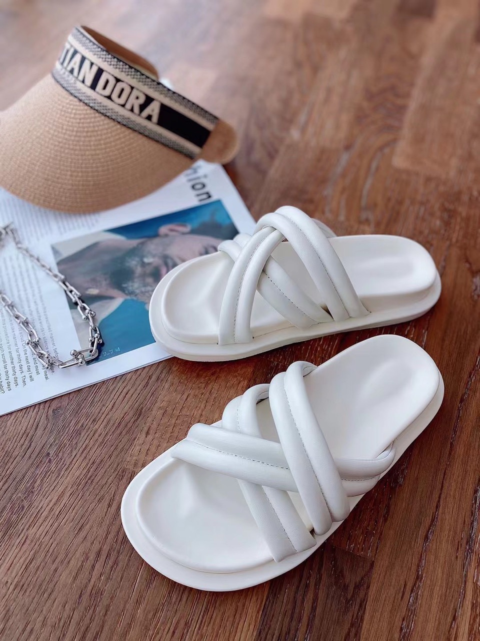 2021欧货新款混合羊皮超舒适拖鞋女鞋