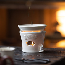 白瓷烤茶炉日式家用茶叶提香器焙茶室内烘茶炒茶器蜡烛加热温茶炉