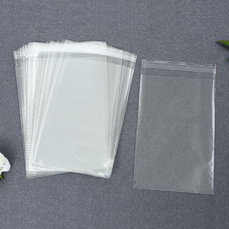 Spot Goods OPP Bag Self-Adhesive Bag Thick Transparent Clothing Jewelry Plastic Packaging Bag Adhesive Sealing Bag Wholesale