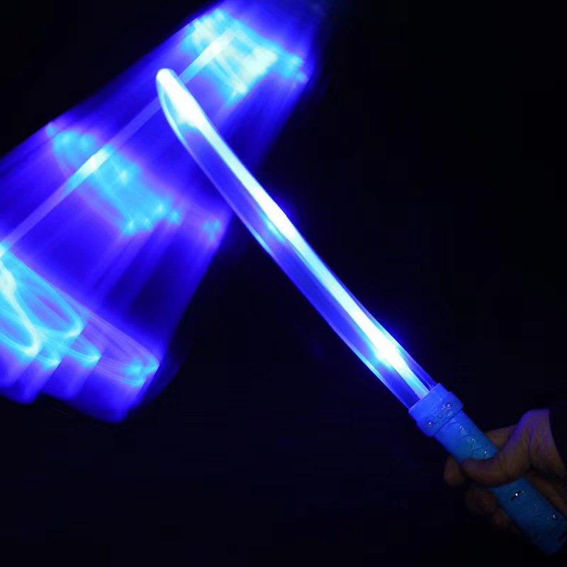 New Luminous Docking Samurai Sword Stitching Music Sword Double Section Knife Children's Stall Night Market Hot Sale at Scenic Spot Supply