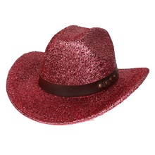 亚马逊金丝芭比派对粉色西部牛仔帽 毛呢帽外贸礼帽派对节日礼帽