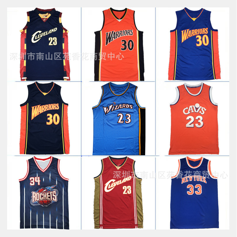 nba篮球服湖人队23#詹姆斯勇士30库里火箭34复古刺绣运动背心球衣