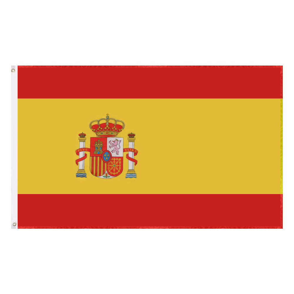 90*150cm西班牙国旗厂家现货批发 3*5ft涤纶旗子跨境货源批发
