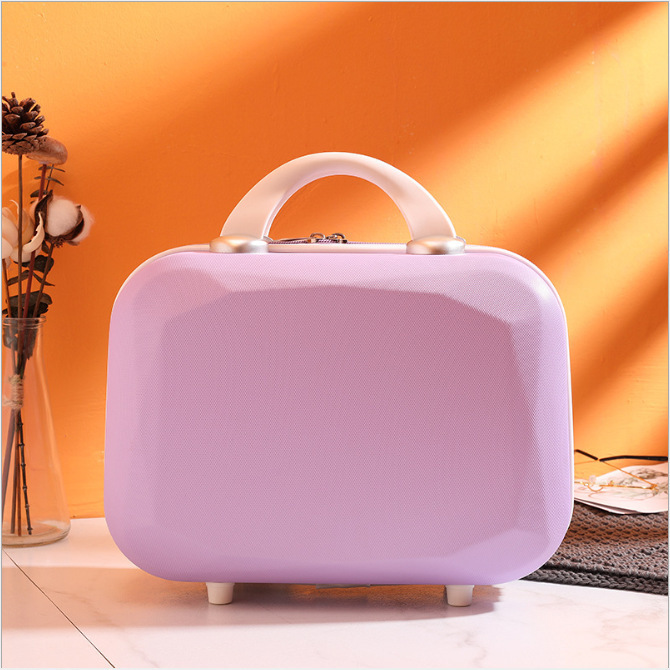 Wholesale Portable 14-Inch Luggage Cosmetic Case Storage Trolley Case Travel Cosmetic Bag ABS Suitcase Bag Scratch-Resistant