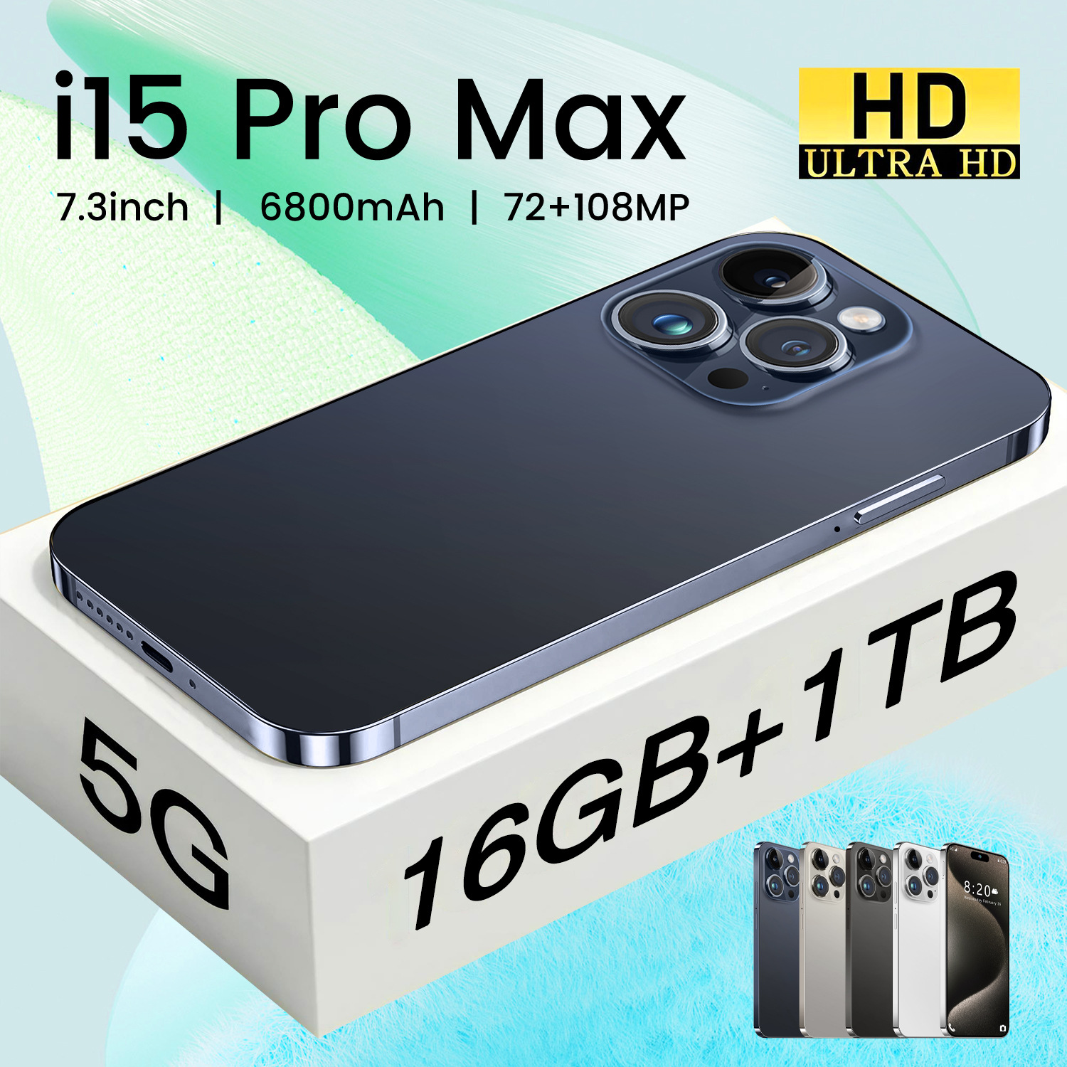 跨境手机i15promax爆款6g 128gb灵动岛6.