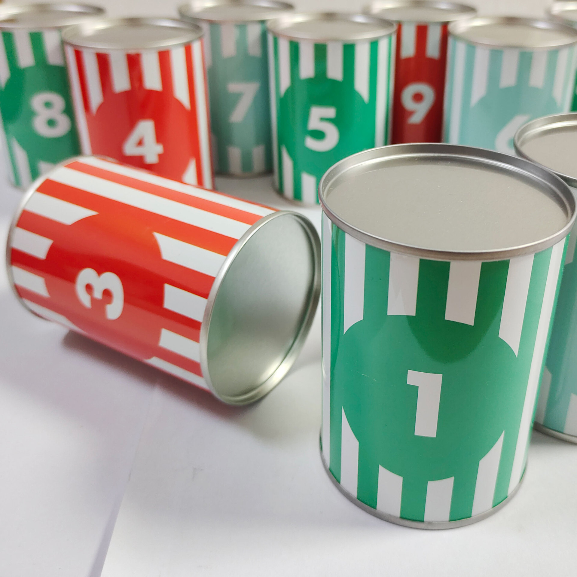 跨境新品儿童沙包易拉罐 宝宝早教启蒙数字表情易拉罐 沙包保龄球