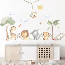 卡通马达加斯加草原小动物自粘墙贴儿童房幼儿园装饰贴纸BR93913