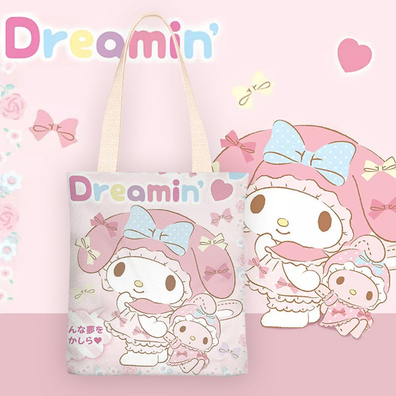 KT Family Anime Ins Fresh Sanrio Canvas Bag Female Shoulder Simple Student Class Bag