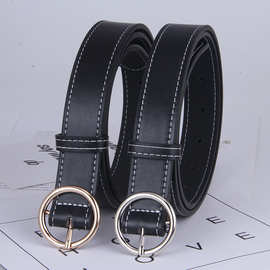 女士皮带黑色时尚韩国腰带简约百搭装饰韩版学生牛仔裤带