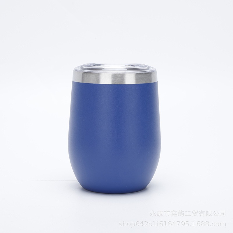 Cross-Border Hot Selling 304 Stainless Steel Vacuum Cup 12Oz Double-Layer Vacuum U-Shaped Egg Shell Cup Household Office Tumbler