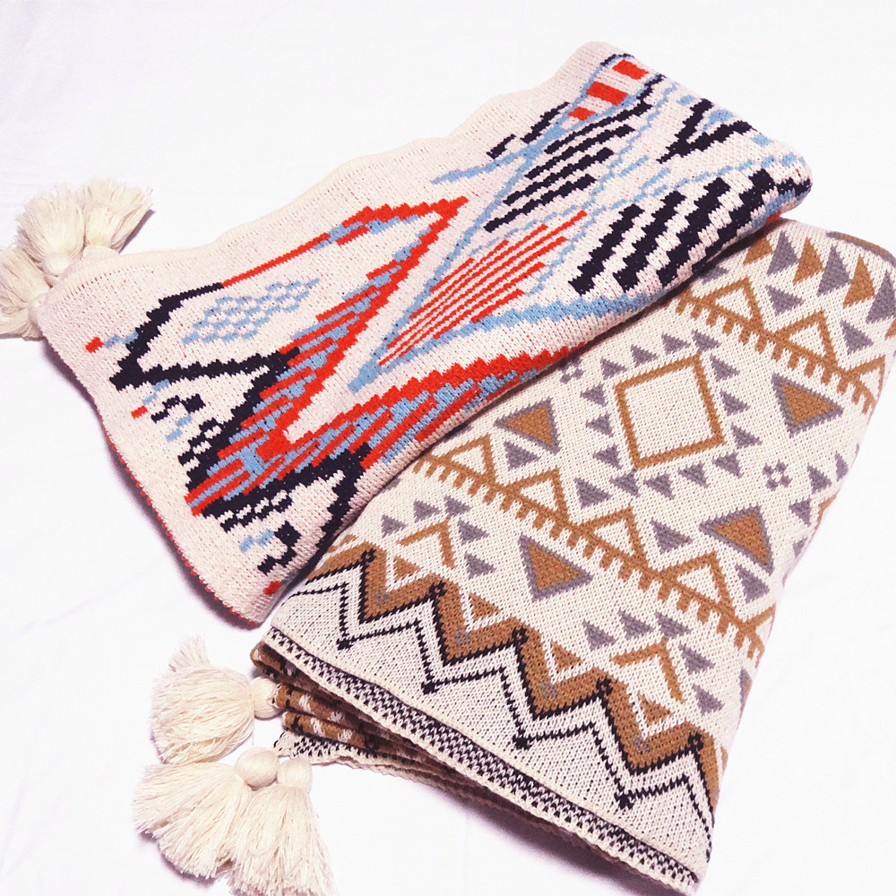 波西米亚风沙发盖毯腈纶夏季空调午休午睡毯子沙发毯小毛毯床尾毯