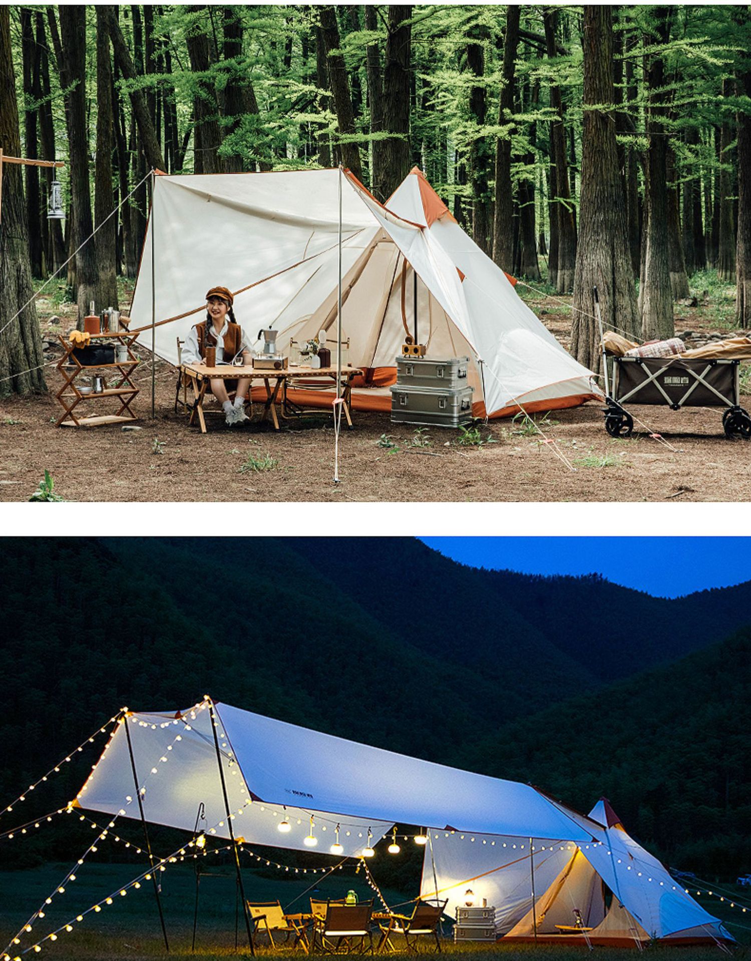 探险者印第安沙滩帐篷金字塔户外营地轻奢野餐露营尖顶帐篷防暴雨