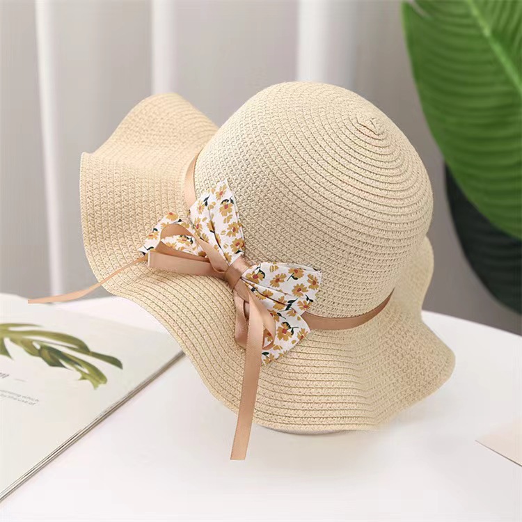 Summer Children's New Sun Hat in Stock Straw Hat Bag Set Girls Sun-Proof Beach Hat Straw Sun Hat