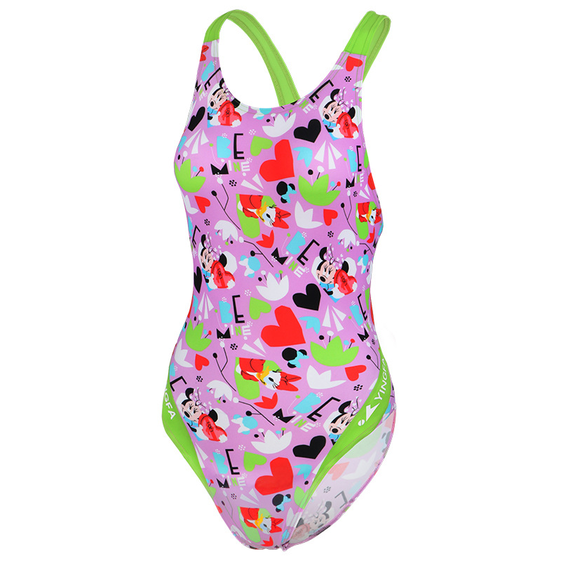 yingfa英发 米妮亲子连体三角游泳衣 游泳训练比赛儿童成人游泳衣