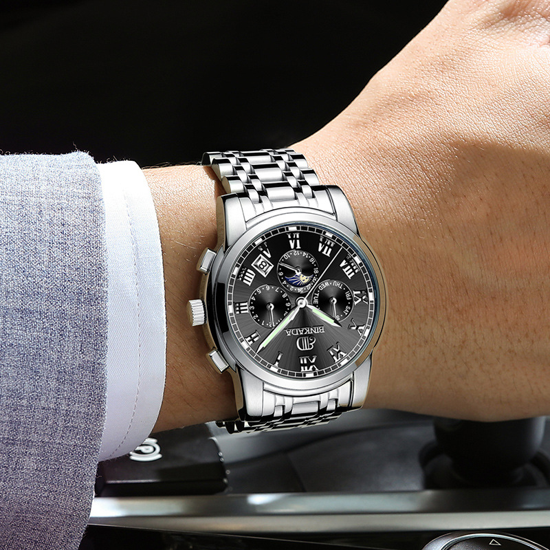 宾卡达品牌手表男全自动机械表陀飞轮夜光防水酷男士手表大厂直销