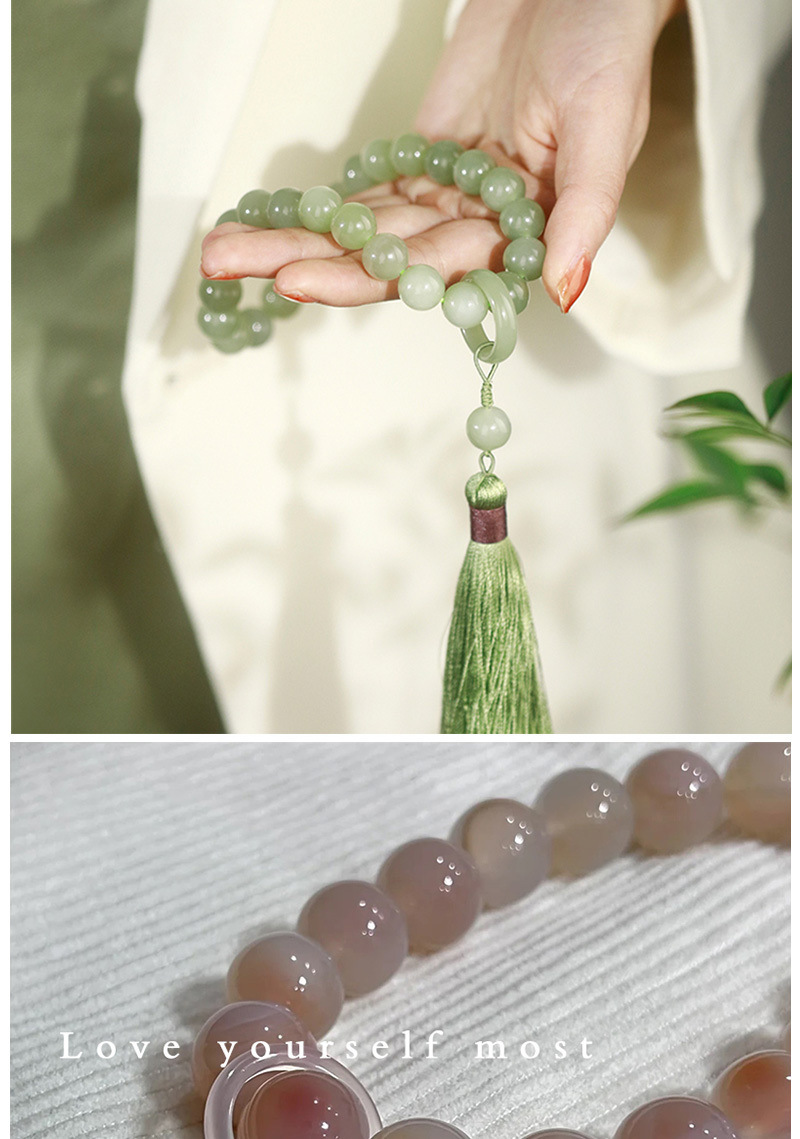 手串 新款同款佘太翠静心手持念珠玉石复古手把件佛珠闺蜜饰品