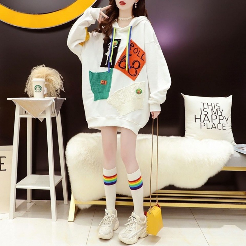 彩虹袜子小腿袜女春夏薄款条纹中筒袜韩版运动半筒袜网红潮长袜白