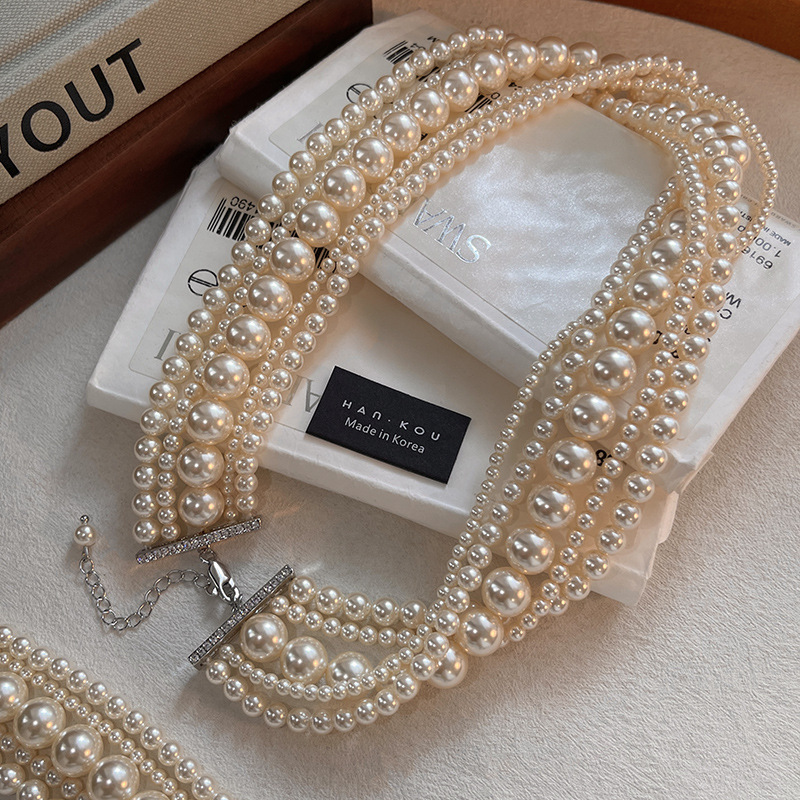 ornament unique design sense multi-layer twin clavicle chain socialite necklace niche high sense s home small bead necklace