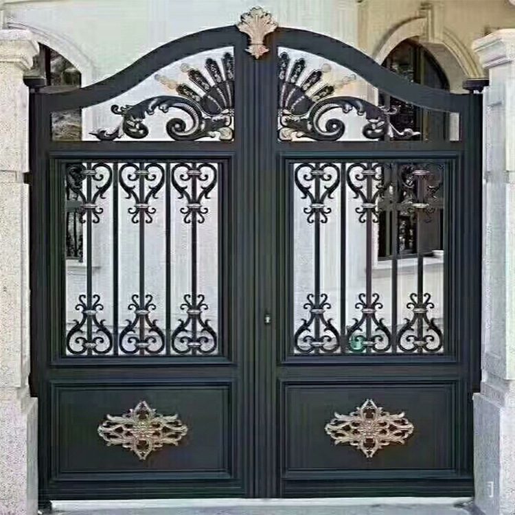 铝合金大门豪华别墅庭院进户门小区入户平开铝艺欧式大门