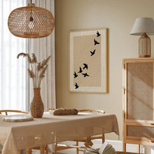 新中式黑白复古飞鸟艺术禅意茶室卧室玄关客厅装饰画壁画挂画芯