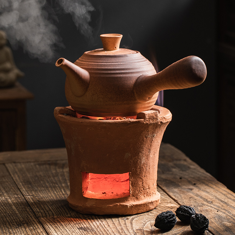 老式潮州红泥风炉仔传统潮汕木炭炉户外功夫茶具烧水壶陶瓷煮茶